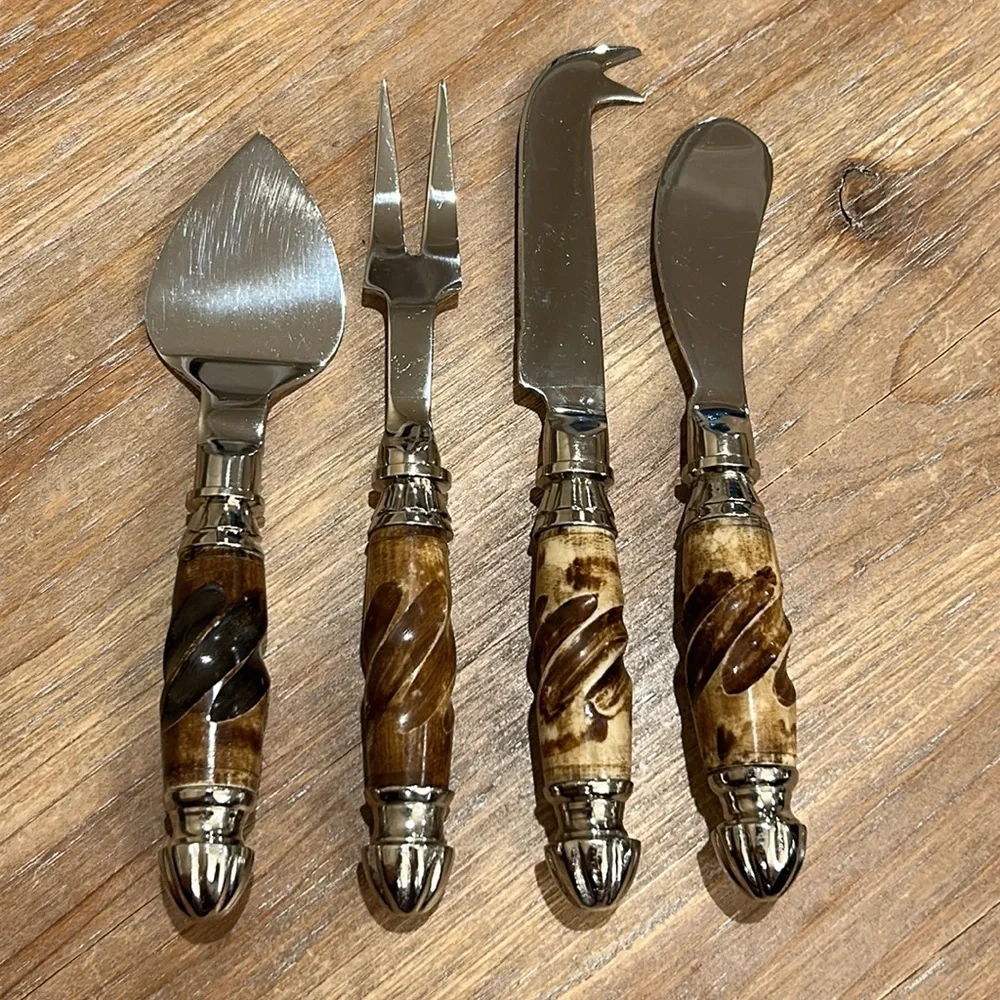 Four Piece Cheese / Appetizer Serving Set. Use on Charcuterie Board